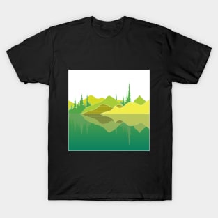 Landscape Vignette: Lime Reflection Lake T-Shirt